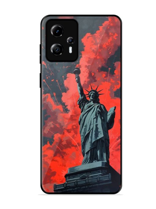 Lady Liberty'S Firework Finale Glossy Soft Edge Case for Motorola Moto G13 Chachhi