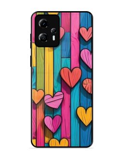 Rainbow Of Hearts Glossy Soft Edge Case for Motorola Moto G13