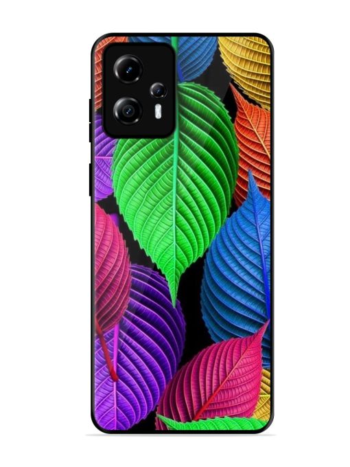 Rainbow Leaf Symphony Glossy Soft Edge Case for Motorola Moto G13 Chachhi