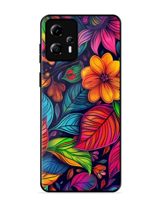 Rainbow Of Blooms Glossy Soft Edge Case for Motorola Moto G13 Chachhi