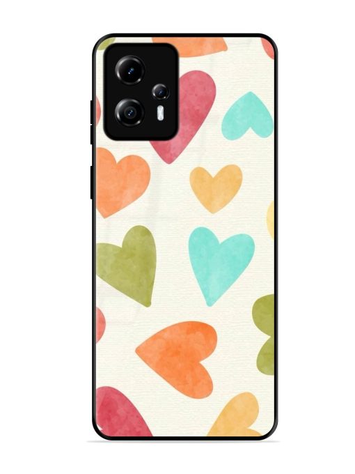Watercolor Hearts Glossy Soft Edge Case for Motorola Moto G13