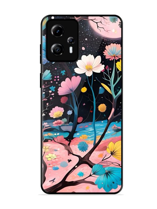 Cosmic Bloom Glossy Soft Edge Case for Motorola Moto G13