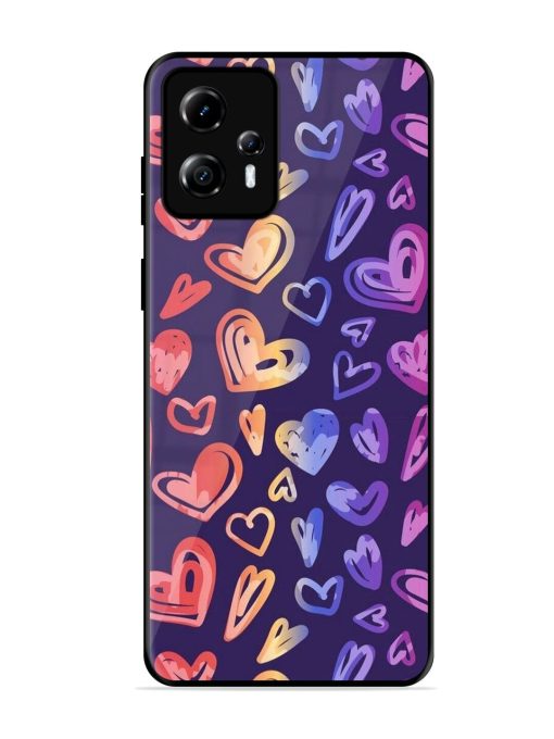 Rainbow Hearts Glossy Soft Edge Case for Motorola Moto G13 Chachhi