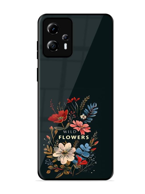 Dark Floral Glossy Soft Edge Case for Motorola Moto G13 Chachhi