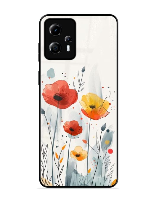 Poppy Fields Glossy Soft Edge Case for Motorola Moto G13 Chachhi