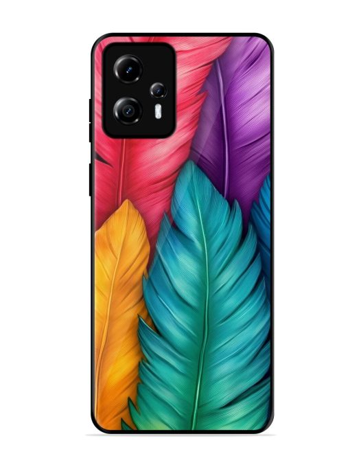Rainbow Feathers Glossy Soft Edge Case for Motorola Moto G13