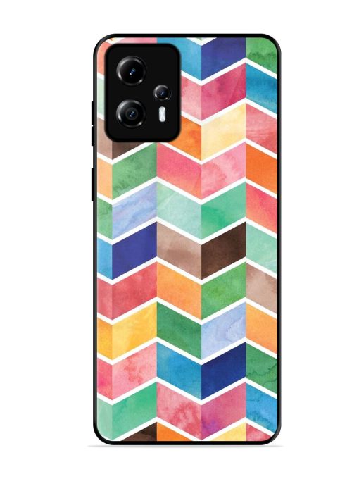 Watercolor Chevron Whimsy Glossy Soft Edge Case for Motorola Moto G13 Chachhi