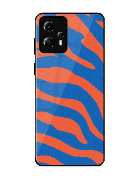 Zebra Stripes In Blue And Orange Glossy Soft Edge Case for Motorola Moto G13
