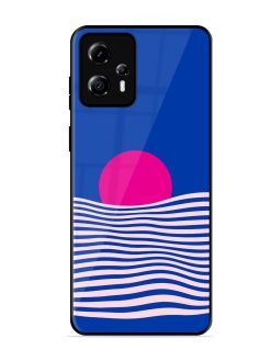 Pink Sunset Over Blue Waves Glossy Soft Edge Case for Motorola Moto G13
