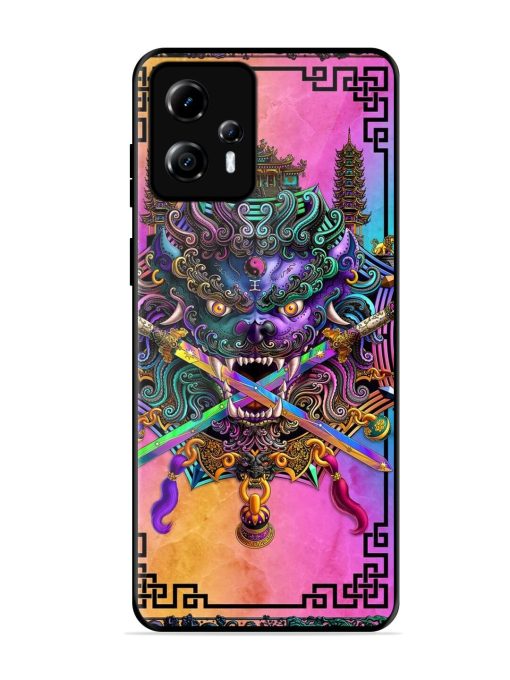 Psychedelic Fu Dog Tapestry Glossy Soft Edge Case for Motorola Moto G13