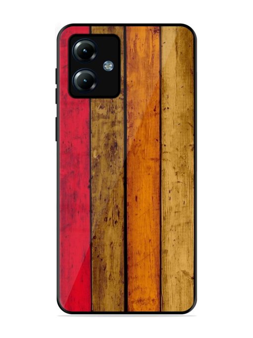 Colorful Woodgrain Glossy Soft Edge Case for Motorola Moto G14 Chachhi