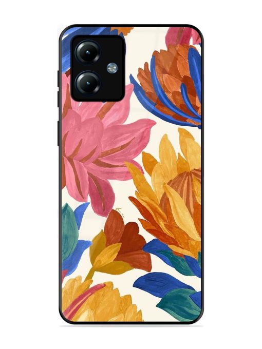 Blooming Tapestry Glossy Soft Edge Case for Motorola Moto G14 Chachhi