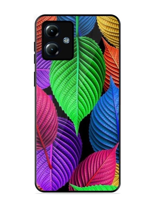 Rainbow Leaf Symphony Glossy Soft Edge Case for Motorola Moto G14 Chachhi