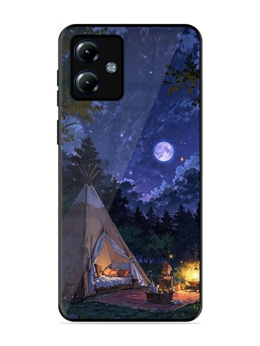 Moonlight Camping Glossy Soft Edge Case for Motorola Moto G14 Chachhi