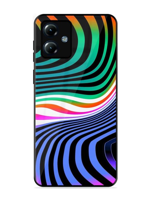 Psychedelic Waves Glossy Soft Edge Case for Motorola Moto G14 Chachhi