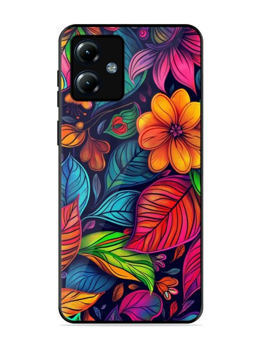 Rainbow Of Blooms Glossy Soft Edge Case for Motorola Moto G14 Chachhi