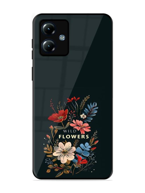 Dark Floral Glossy Soft Edge Case for Motorola Moto G14 Chachhi