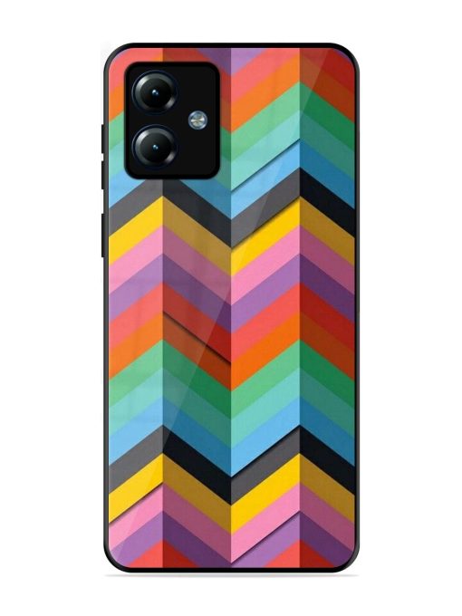 Colorful Zigzag Glossy Soft Edge Case for Motorola Moto G14 Chachhi