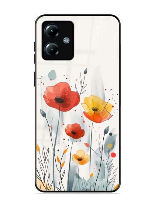 Poppy Fields Glossy Soft Edge Case for Motorola Moto G14 Chachhi