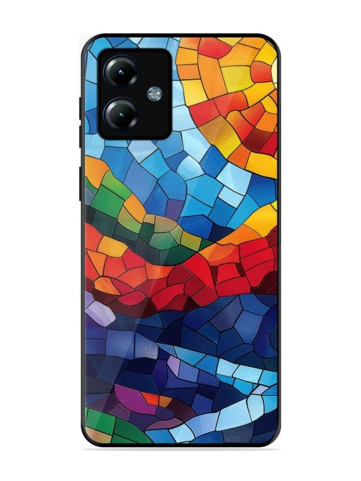 Mosaic Sunset Glossy Soft Edge Case for Motorola Moto G14 Chachhi