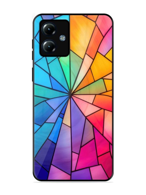 Stained Glass Kaleidoscope Of Colors Glossy Soft Edge Case for Motorola Moto G14 Chachhi