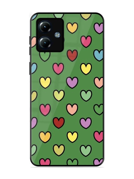 Rainbow Heart Parade Glossy Soft Edge Case for Motorola Moto G14 Chachhi