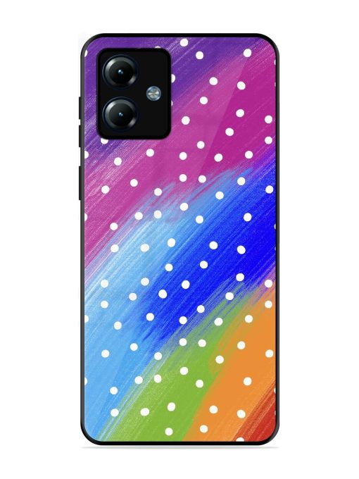 Rainbow Polka Dot Dream Glossy Soft Edge Case for Motorola Moto G14 Chachhi