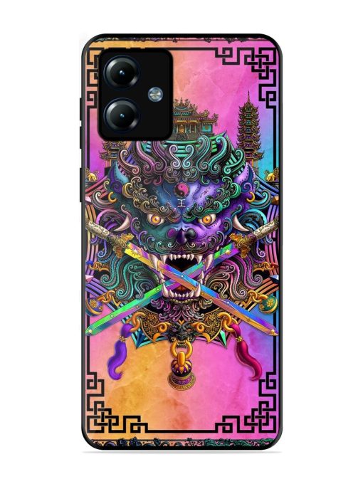 Psychedelic Fu Dog Tapestry Glossy Soft Edge Case for Motorola Moto G14