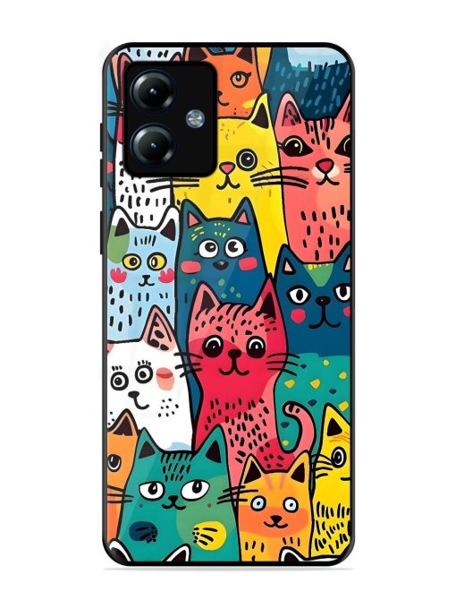 Feline Frenzy Glossy Soft Edge Case for Motorola Moto G14 Chachhi