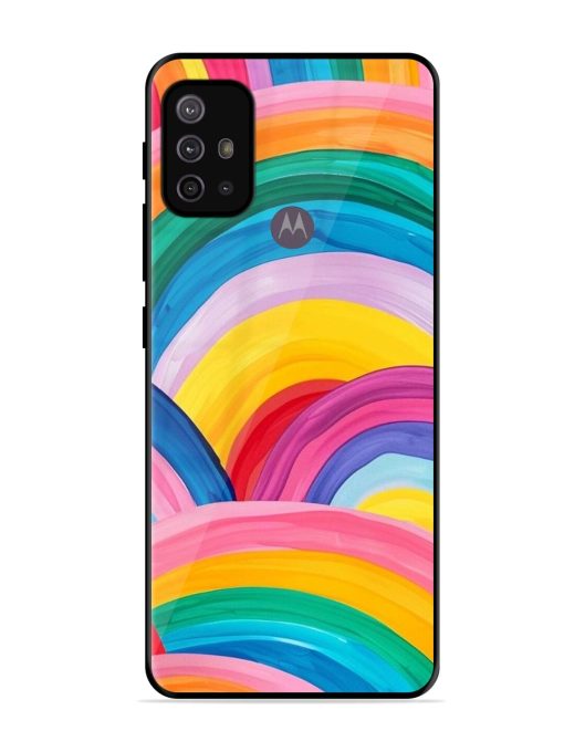 Rainbow Symphony Glossy Soft Edge Case for Motorola Moto G30 Chachhi