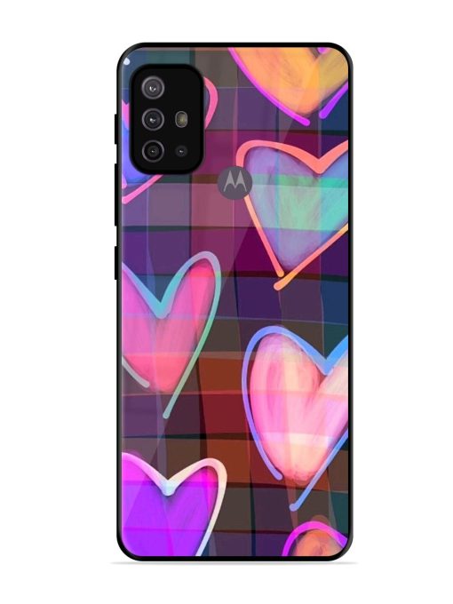 Neon Hearts Glossy Soft Edge Case for Motorola Moto G30 Chachhi