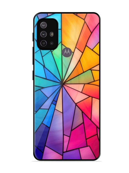 Stained Glass Kaleidoscope Of Colors Glossy Soft Edge Case for Motorola Moto G30 Chachhi