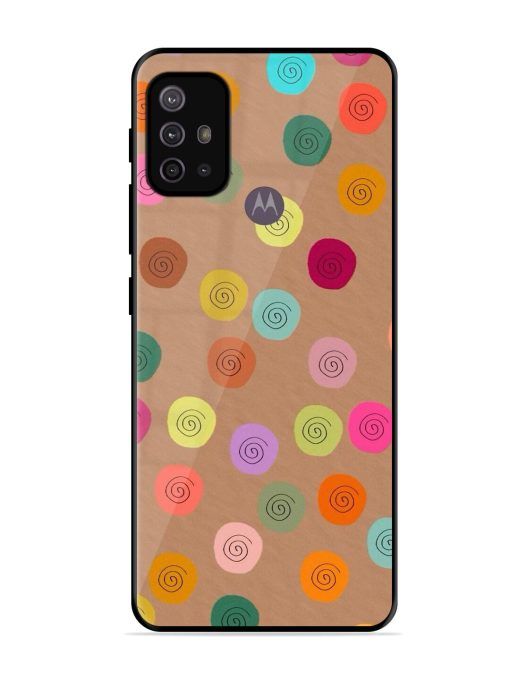 Swirly Dots On Kraft Glossy Soft Edge Case for Motorola Moto G30