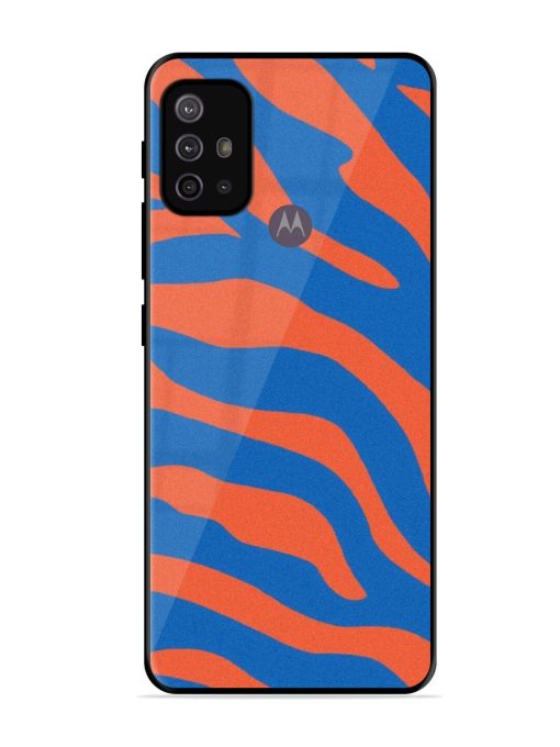 Zebra Stripes In Blue And Orange Glossy Soft Edge Case for Motorola Moto G30 Chachhi