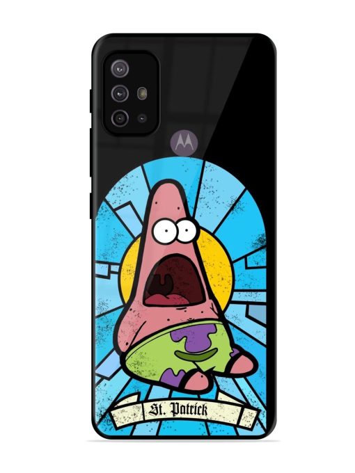 St. Patrick'S Day Stained Glass Patrick Star Glossy Soft Edge Case for Motorola Moto G30