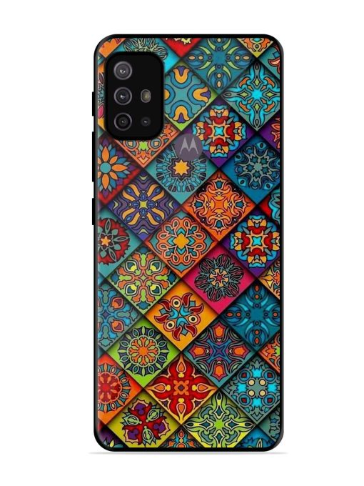 Patchwork Mandala Mosaic Glossy Soft Edge Case for Motorola Moto G30
