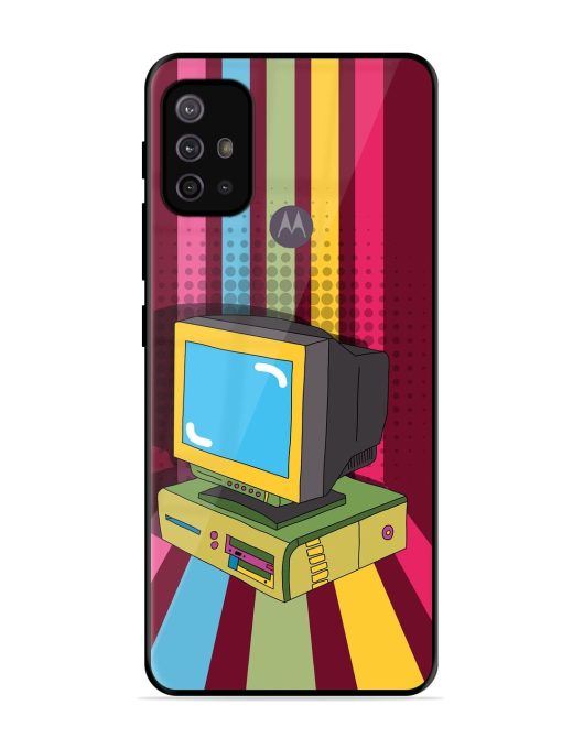 Retro Tech Vibes Glossy Soft Edge Case for Motorola Moto G30