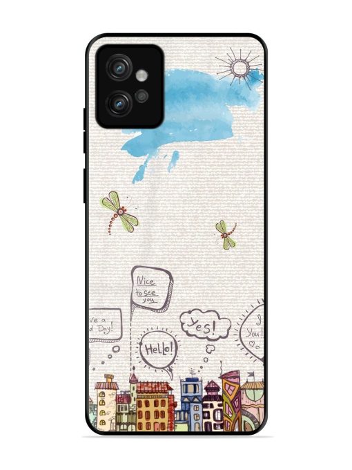 Doodle City Glossy Soft Edge Case for Motorola Moto G32