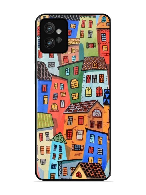 Rainbow House Glossy Soft Edge Case for Motorola Moto G32 Chachhi