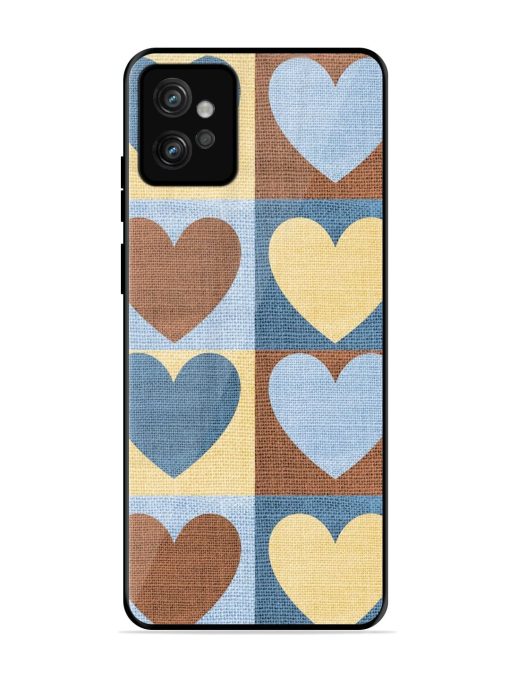 Hearts On Canvas Glossy Soft Edge Case for Motorola Moto G32 Chachhi