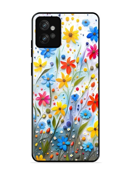 Vibrant Floral Glossy Soft Edge Case for Motorola Moto G32 Chachhi