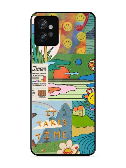 Groovy Vibes Glossy Soft Edge Case for Motorola Moto G32 Chachhi