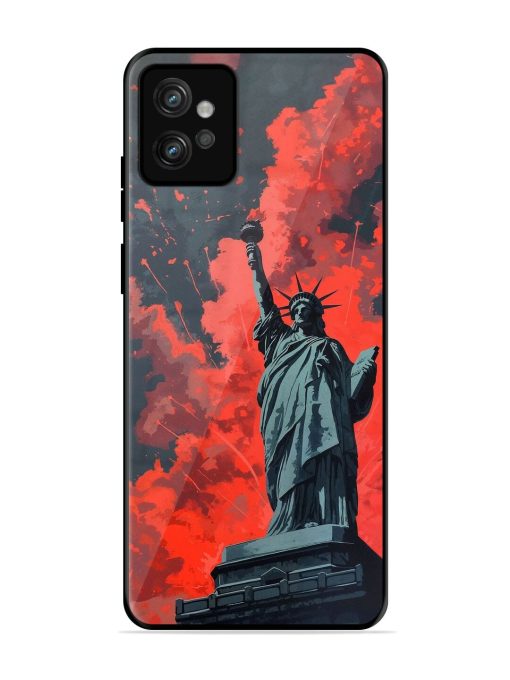 Lady Liberty'S Firework Finale Glossy Soft Edge Case for Motorola Moto G32 Chachhi