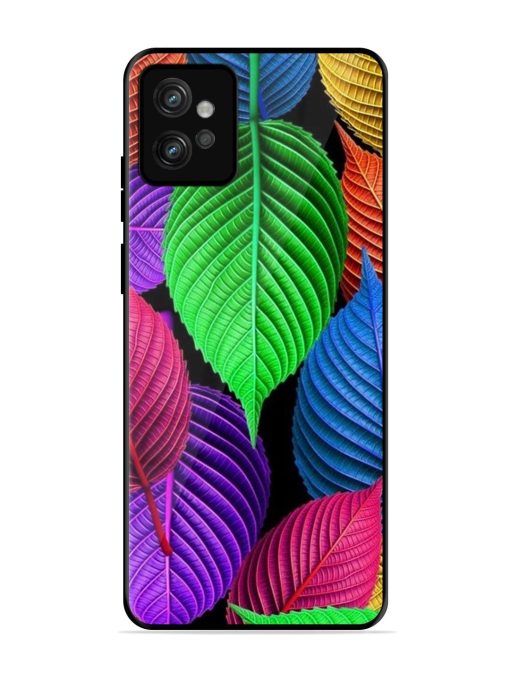 Rainbow Leaf Symphony Glossy Soft Edge Case for Motorola Moto G32 Chachhi