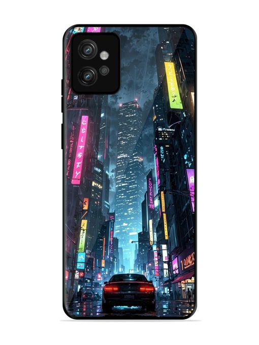 Neon Nightscape Glossy Soft Edge Case for Motorola Moto G32 Chachhi