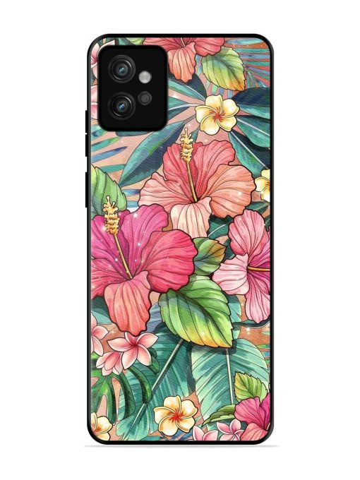 Tropical Tapestry Glossy Soft Edge Case for Motorola Moto G32 Chachhi