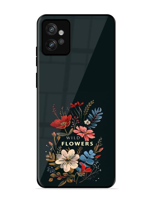 Dark Floral Glossy Soft Edge Case for Motorola Moto G32 Chachhi