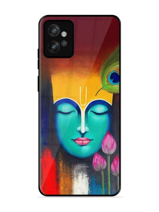 Divine Tranquility: The Face Of Krishna Glossy Soft Edge Case for Motorola Moto G32 Chachhi