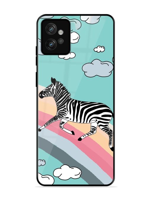 Zebra On A Rainbow Glossy Soft Edge Case for Motorola Moto G32 Chachhi