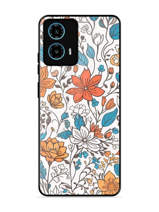 Floral Symphony Glossy Soft Edge Case for Motorola Moto G34 (5G) Chachhi